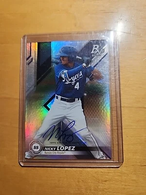 2019 Bowman Platinum Nicky Lopez RC Foil Autograph Auto - Image 1 of 2