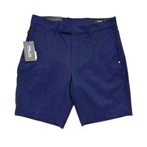RLX Ralph Lauren Polo Men Golf Shorts 30" x9" Navy Blue Geometric Dots NWT $115 - Picture 1 of 4