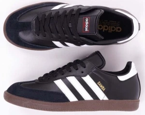 adidas Originals Samba Leather  Mens Black White Gum Casual Trainers - Free P&P - Picture 1 of 3