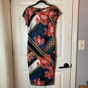 Beige By ECI Womens Sheath Dress Size 4 Multicolor Cap Sleeve Career Asian - Picture 1 of 17