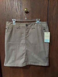 RP$38 Sonoma Skirt Modern Fit Low Rise Straight Hip Thigh Stretch 16 Khaki Brown - Picture 1 of 6
