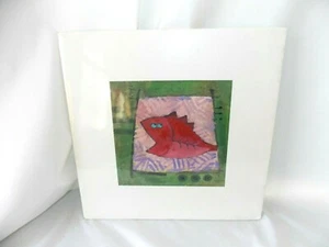 Tusche Aquarell von abstrakten Fischen von John H. Chen JHC Siegel Kunst 6-3/4" Reispapier - Bild 1 von 8