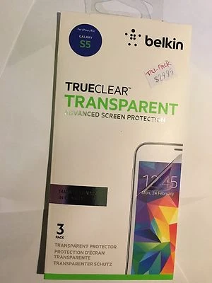 Samsung Galaxy S5 TRIPLE PACK TrueClear Screen Protectors F8M812bt3 by Belkin. - image 1 of 2
