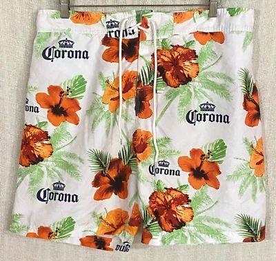 Corona Extra Men's Size 36 Tropical Floral Print Swim Trunks Bathing Suit - Image 1 of 3