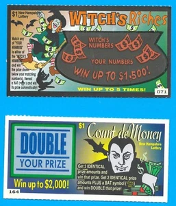 1999 NEW HAMPSHIRE Iottery expired scratch ticket unscratched Halloween MINT - Picture 1 of 3
