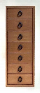 Japanische SHOWA Retro Vintage kleine Truhe 7 Schubladen Zubehöretui 17 cm Paulownia - Bild 1 von 12