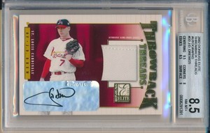 2002 Donruss Elite J.D. Drew Throwback Threads Auto BGS 8.5 Auto 10 #009/100