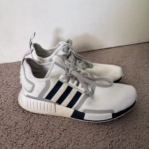 Adidas NMD R1 Cloud White/ Crew Navy- Grey Two Men Size 7.5 - Picture 1 of 8