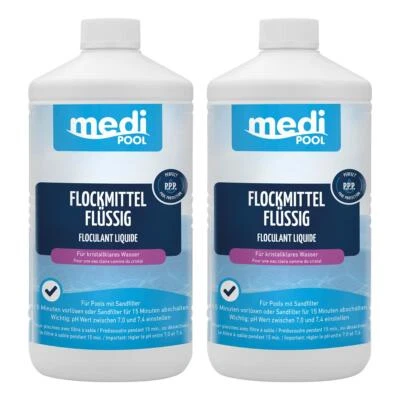 2 x Flockmittel flüssig, 2 x 1L mediPOOL