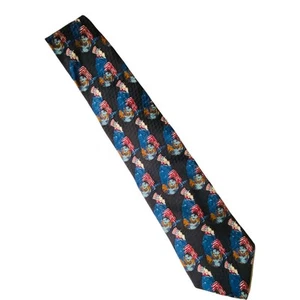 Corbata American Pop Tío Sam Sentado en la cima del mundo 100 % seda 59" - Imagen 1 de 8