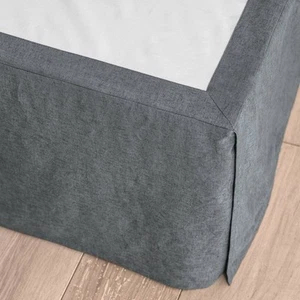 Full/Queen Linen Blend Bedskirt Dark Gray - Casaluna - Picture 1 of 4