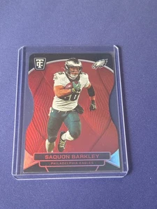 2024 Totalmente Certificato Saquon Barkley Platinum Red Die Cut 95/175 Eagles - Foto 1 di 2