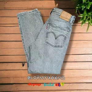 Levi 501 Womens Jeans 24 Waist 26 Leg Premium Stone Wash Grey - Picture 1 of 5