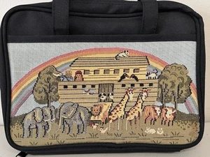 NOAH’S ARK Bible Carrying Case Zippered  Needlepoint Look Christian Zondervan - Imagen 1 de 8