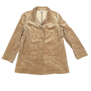 J Jill Damen Größe Large Weite Wale Cord Knopfleiste Jacke Hellbraun L - Bild 1 von 10