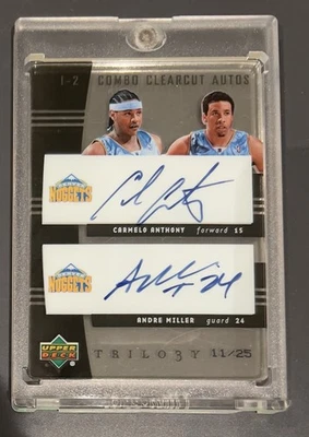 2004-05 Upper Deck Trilogy One Two Combo Clearcut Autographs Carmelo Anthony /25 - Image 1 of 2
