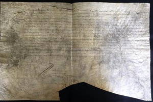 LOUIS XIV SIGNED LETTER APPOINTMENT OF DE VILLEMONTEE AS STATE COUNSILOR - 1644 - Picture 1 of 12
