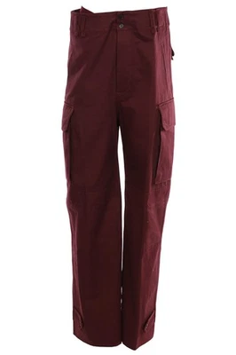 SAINT LAURENT БОРДОВЫЙ ХЛОПОК ШИРОКИЕ БРЮКИ FR 36 UK 8 - Изображение 1 из 4