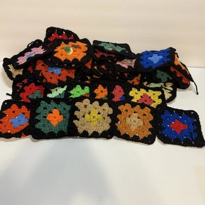 Granny Square LOTE DE 50+ piezas - Crochet afgano, bufanda, almohadas, bolsas y más! Foto 1 de 4