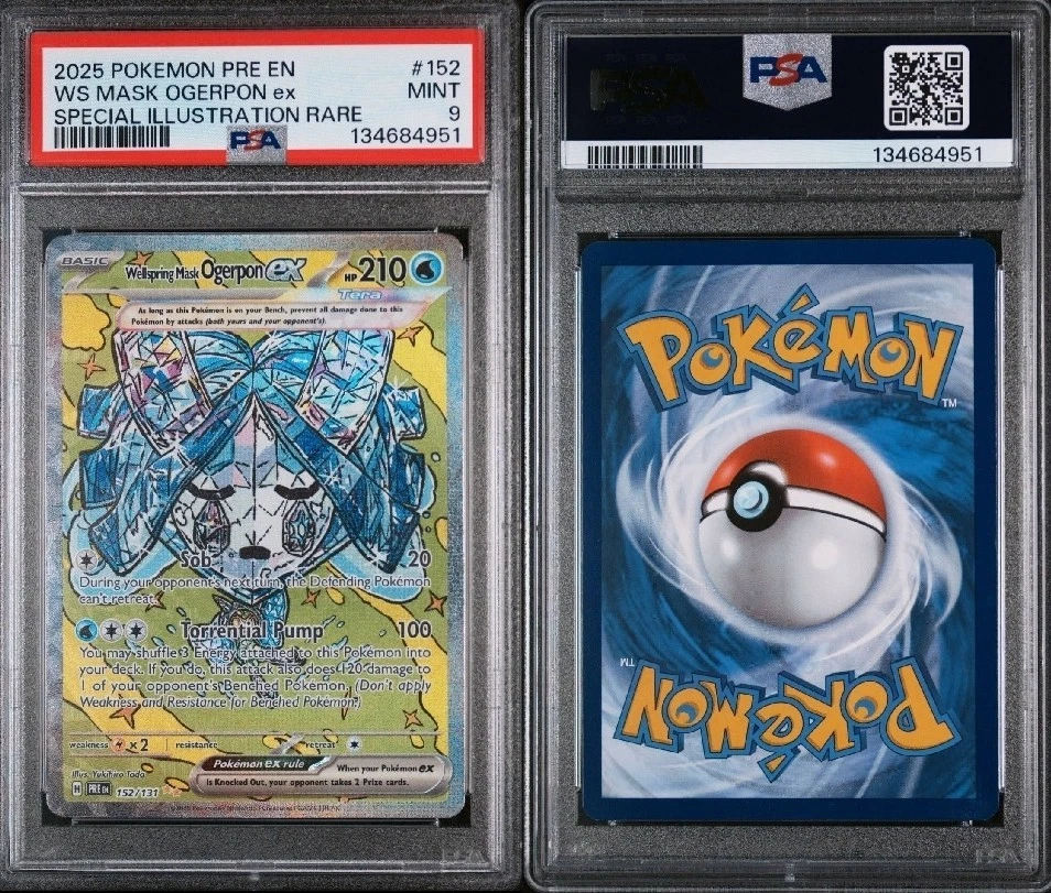 2025 POKEMON PRE EN-PRISMATIC EVOLUTIONS #152 WELLSPRING MASK OGERPON EX PSA 9 - Image 1 of 1