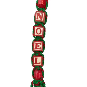 Appendiabiti natalizio vintage fatto a mano macramè "NOEL" blocco legno incantato decorazione boho - Foto 1 di 9