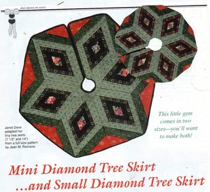 MINI DIAMOND TREE SKIRT AND SMALL DIAMOND TREE SKIRT QUILT PATTERN - Picture 1 of 1