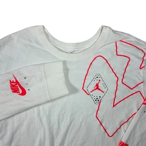 Nike Air Jordan Legacy AJ6 Camicia Manica Lunga Uomo XL Bianco Jumpman Logo Swoosh - Foto 1 di 10