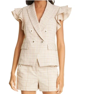 VERONICA BEARD Janae karierter Blazer mit Flatterärmeln kurz khaki bunt Damen 00 - Bild 1 von 11