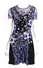 JENNY PACKHAM $2,725 NWT Multi Blue Floral Sequined Mini Dress 6 UK10