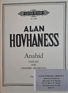 Alan Hovhaness - Anahid Fantasy for Chamber Orchestra - Peters Study Score - NEW - Picture 1 of 1