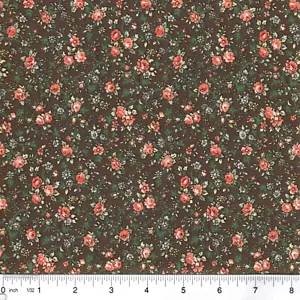 Kleine Pfirsich Rose Calico Blumen 100 % Baumwollstoff - Größe wählbar - Bild 1 von 1