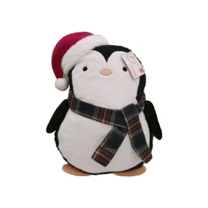 Neu mit Etikett Big Lots Santas Workshop schwarzes Dekokissen in Pinguinform - Bild 1 von 9