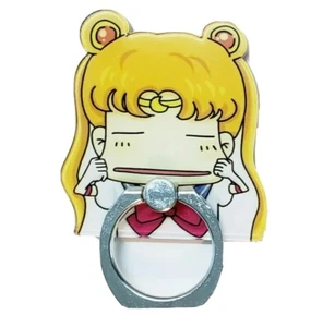 Sailor Moon Chibi Face Anime Cartoon Cell Phone Finger Ring Stand Cellphone New - Zdjęcie 1 z 1