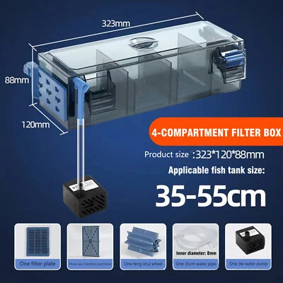 Aquarium Fish Tank Filter with Waterfall Oxygenation Suitable Multi Layer Filter - Image 1 of 4