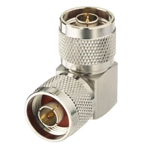 RF Coax Adapter N-Type Plug male to Plug male 90 degrees right angle Connector - Zdjęcie 1 z 2