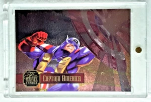 1995 Marvel Power Blast Card 14 CAPTAIN AMERICA. FREE ONE-TOUCH-HOLDER - Picture 1 of 2