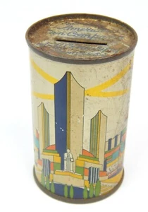 1E A Century Of Progress Chicago World's Fair 1934 Coin Bank Futuristic Design  - Bild 1 von 5
