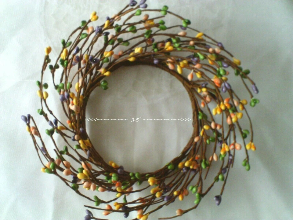 NUEVO Anillo Vela Baya 3.4" VERDE ROSA AMARILLO LAVANDA Pips Cottage Guirnalda  Foto 1 de 1