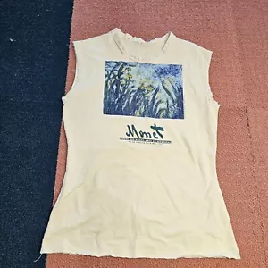 1999 Y2K Monet Musee Des Beaux Arts De Montreal T-Shirt XS Yellow Resewn w0a - Picture 1 of 15