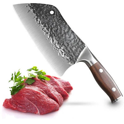  Cuchillo de carnicero forjado a mano cuchillo de carne de acero al carbono cuchillo de cuchilla de cocina Foto 1 de 4