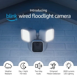 Blink Wired Floodlight Camera – Smart Security Camera, 2600 Lumens, HD Live View - Picture 1 of 5