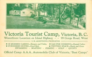 VICTORIA TOURIST CAMP, B.C. CANADA, VINTAGE POSTCARD (M324) - Picture 1 of 2