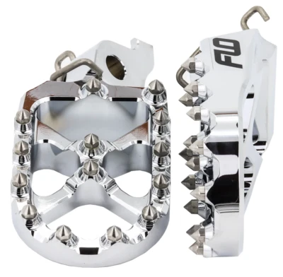 Estriberas Flo Motorsports Pro Series MX - Cromo - Kawasaki 07-25 KX250F KX450F Foto 1 de 4