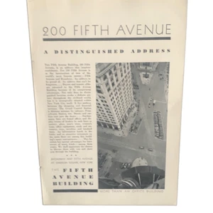 Anuncio distinguido de edificio de la Quinta Avenida 1931 de colección - Imagen 1 de 4