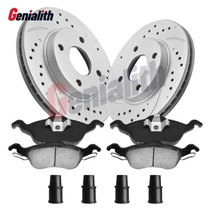 Brake Rotors + Ceramic Pads Front Brake Kits for 2000-04 Ford Focus 258mm - Picture 1 of 17