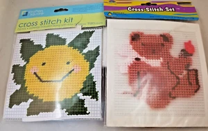KBI/Crafters Square "Sun/Bear" Needlepoint Kits Size 5.5" x 5.5" Ages 6+ - Picture 1 of 2
