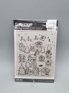 Hero Arts A2 Cling Stamp Background red rubber cardmaking Christmas Holiday - Picture 1 of 2