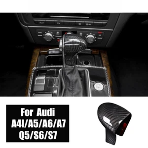 Carbon Fiber Car Gear Shift Knob Trim Cover For Audi A4L A6L A5 A7 Q5 Q7 S6 S7 - Picture 1 of 10