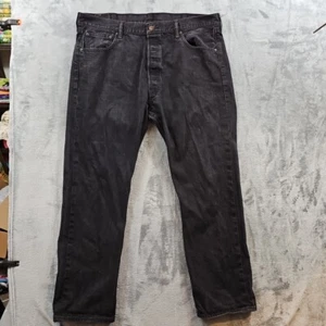 Vintage Levis 501 Mens Button Fly Black 40x30 Dark Wash Straight Leg - Picture 1 of 11