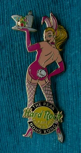 HONG KONG PEAK EASTER BUNNY TAIL GIRL FISHNET STOCKINGS 2003 Hard Rock Cafe PIN - Picture 1 of 1